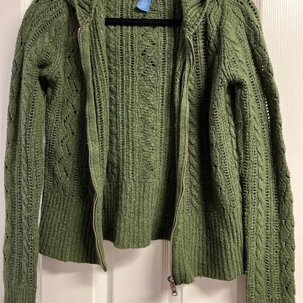 Lilu Olive Green Women's Cardigan